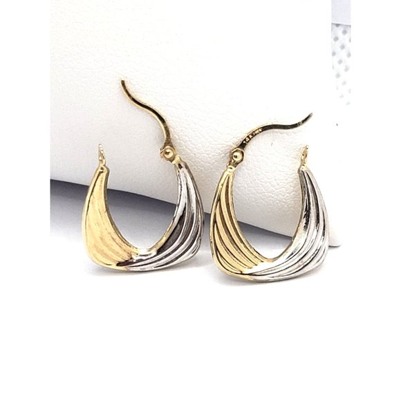 14K REAL GOLD Hollow Super Light Hoop Earrings - Picture 2 of 11